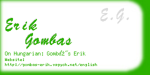 erik gombas business card